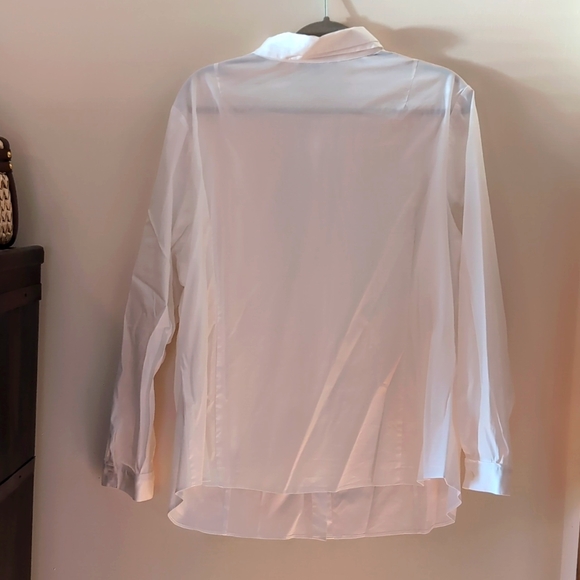 NWOT Plus Size White Blouse by Lafayette 148 - Picture 4 of 7